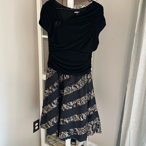 Black and gold dress